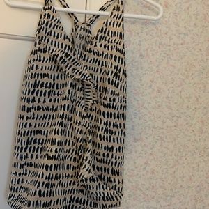 New York and Co. sleeveless blouse with ruffle